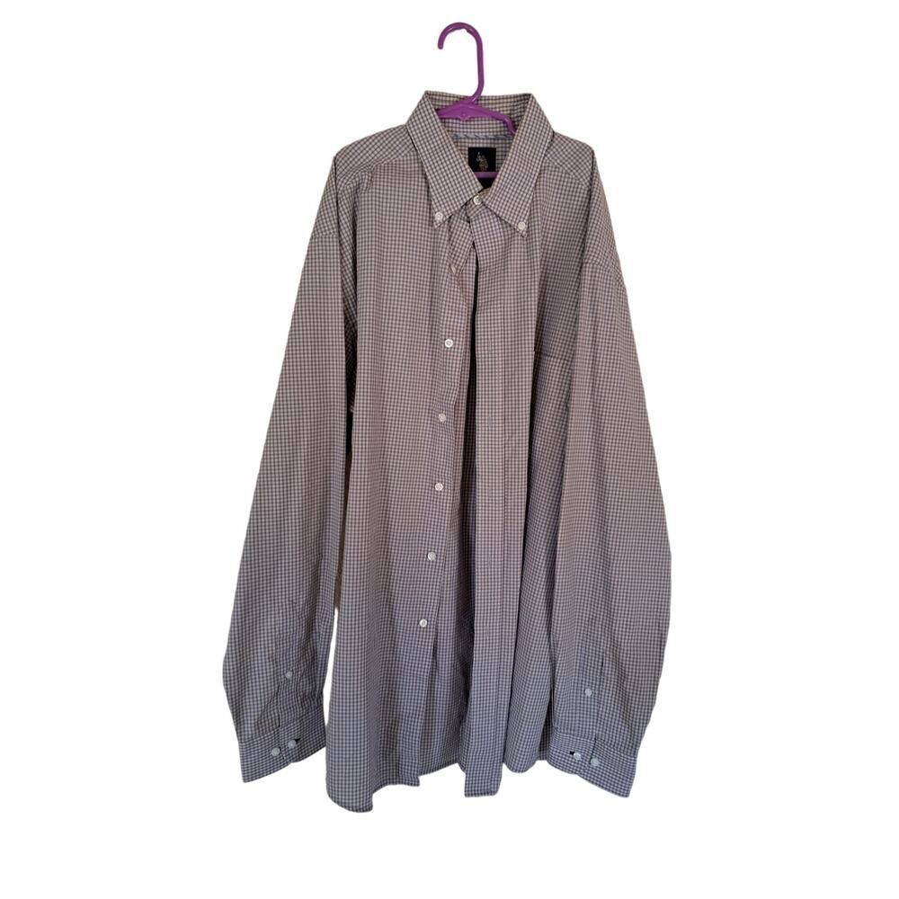 US POLO ASSN Gray Button Down Long Sleeve Pajama Top size 15-15.5 34-35